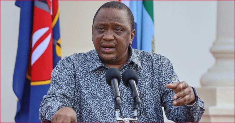 Former president Uhuru Kenyatta in a past state address.
